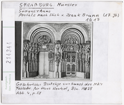 Vorschaubild Straßburg: Münster, Südquerhaus, Portale nach Stich von Isaak Brunn 1617 